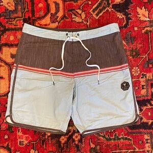 VISSLA Grey and Light Blue Board Shorts